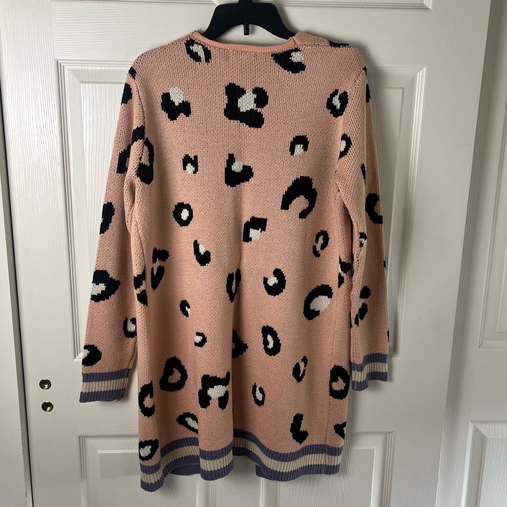 Leopard Print Open Front Sweater - Picture 4 of 4